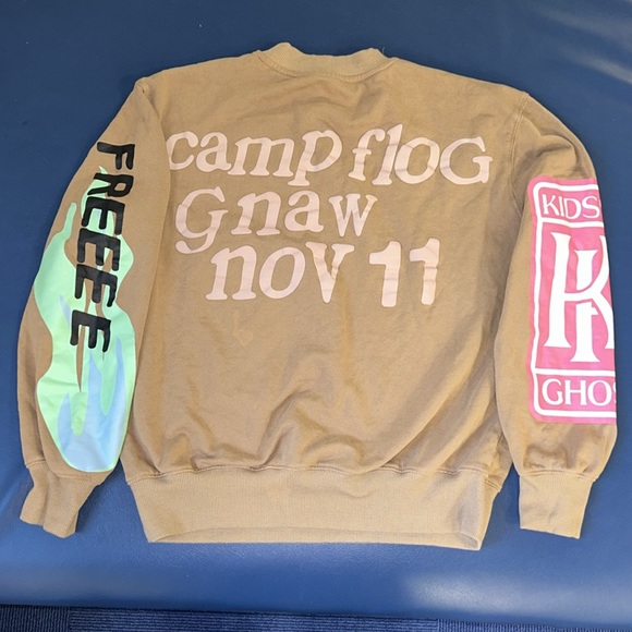 FREECITY Sz M 100% Brown Sweatshirt with Pink Heart Design - Picture 4 of 5